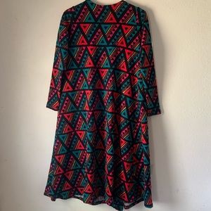 LULAROE Sarah Multi Colored Print Long Maxi Duster Cardigan Sweater XS NEW
